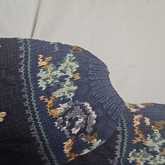 Vintage  Croft & Barrow Women's Cardigan Sweater sz 22W Navy with  floral design - Picture 5 of 10